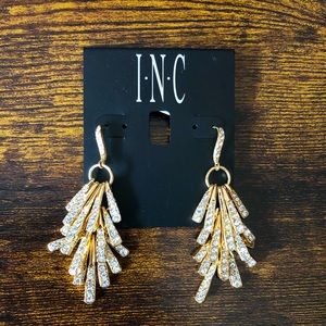 Like new INC chandelier earrings.  Gold-toned with crystals.